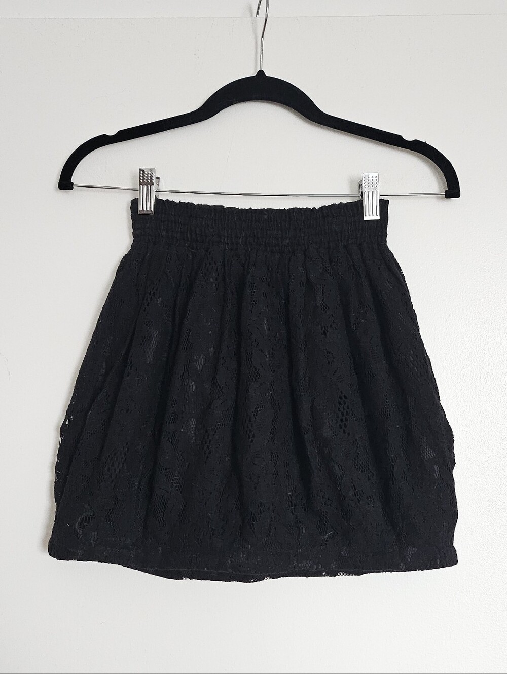 Rienda Japan Gyaru Lace Bubble Hem High Waist Pencil Skirt Black